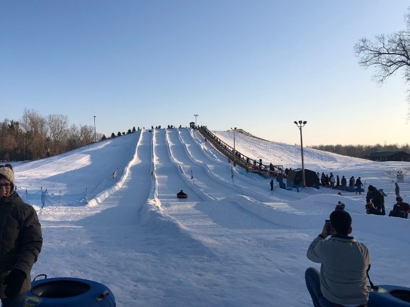 Hawk Island Tubing Hill from the bottom