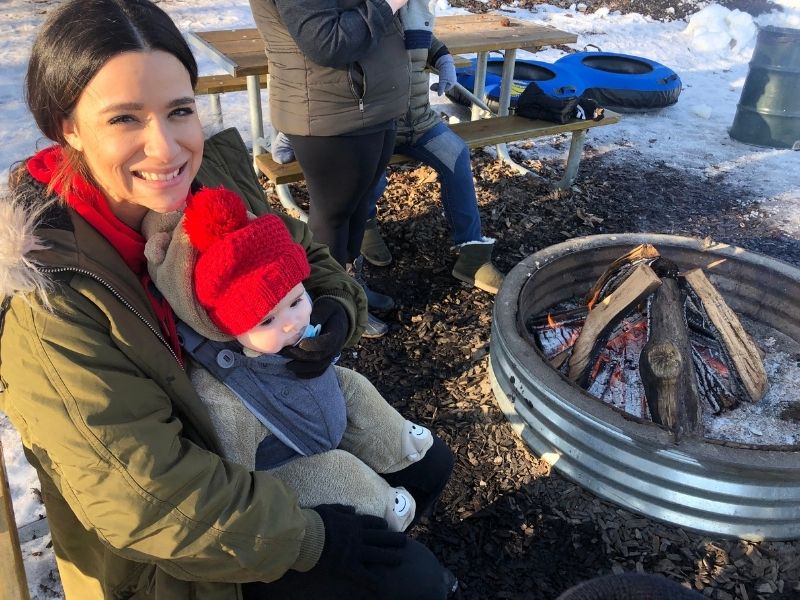Hawk Island fire pit at tubing hill