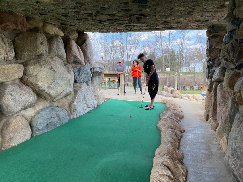 Golfers playing putt-putt at FunTyme in Grand Ledge