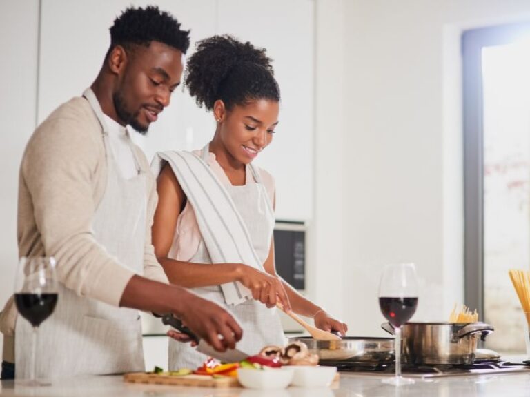 date night ideas couple cooking together canva