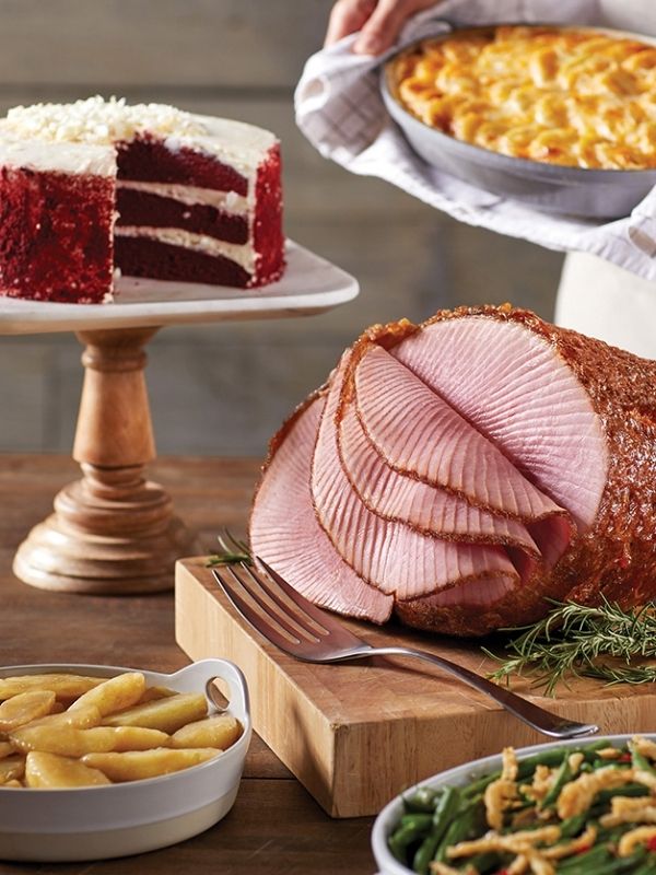 Honey Baked Ham The Christmas Meal from website ham, red velvet cake, green bean casserole, cheesy potatoes, apples