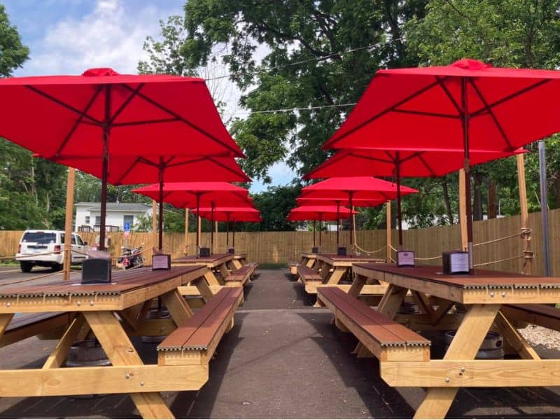 Dime's Brewhouse Outdoor Seating Facebook