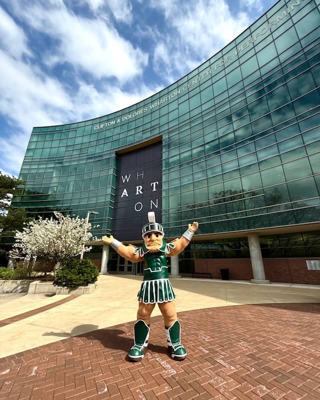 Wharton Center MSU with Sparty Facebook