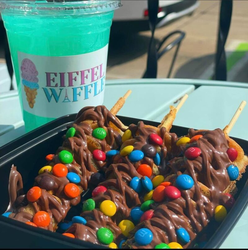 Eiffle Waffle MandM waffle sticks Facebook