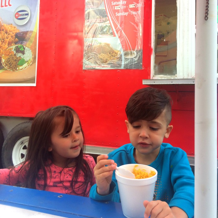 Cuban Truck Lansing Michigan Kids eating on a patio Cuban Truck Lansing Michigan Kids eating on a patio