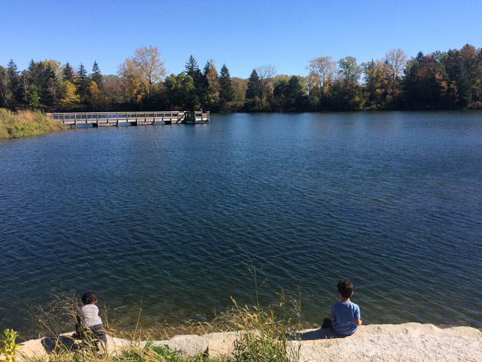 Crego-Park-Kayak-and-Canoe-pond-boys-looking-over-the-water