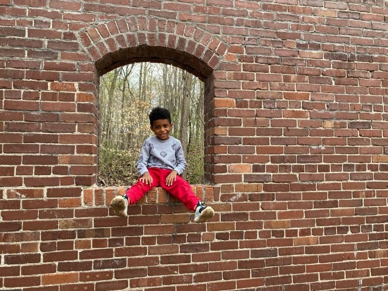 The Ledges Lincoln Brick Park kid climbing wall